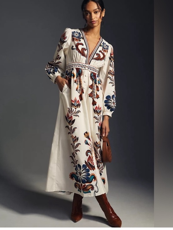FARM Rio Dresses & Skirts - Farm x Anthropologie V-Neck Maxi Dress Floral Size Small